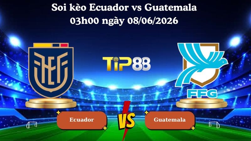 TIP88 Nhận định soi kèo Ecuador vs Guatemala 03h00 ngày 08/06/2026 - Friendly International